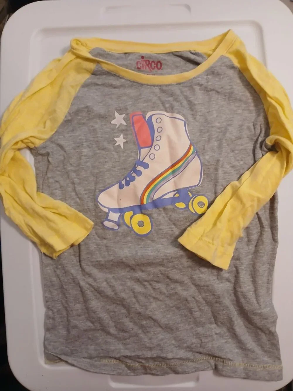 Circo Girls M (7/8) Yellow Roller Skate Shirt